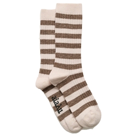 Aiayu Striped Cashmere Strømper, Mix Beige 